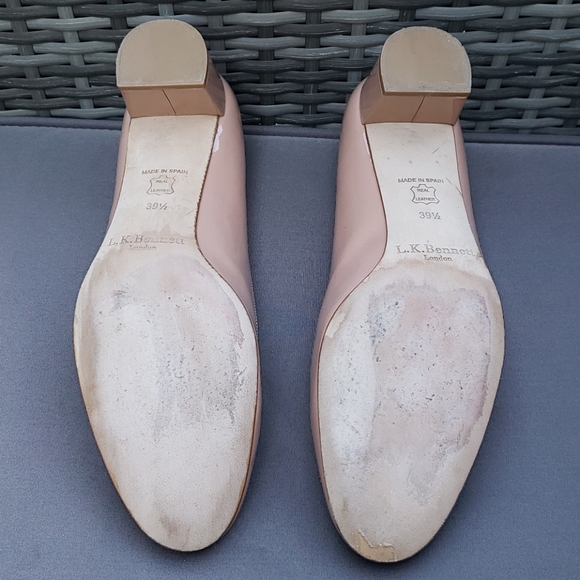 L.K Bennett nude patent leather metal bow pumps - Picture 4 of 6